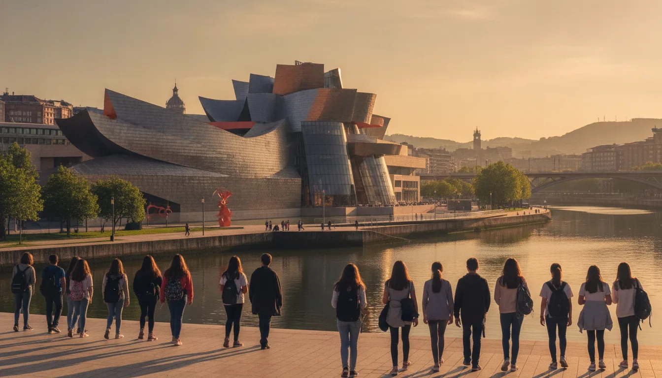 Museo Guggenheim de Bilbao junto a la ría